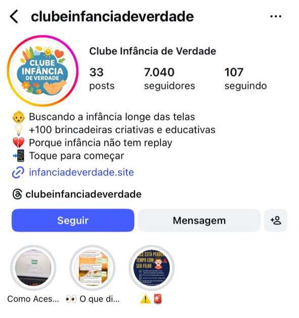 Perfil Clube Infância de Verdade